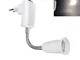 Portalampada E27 con Interruttore e Spina EU, Spina Girevole 360°con 9cm Braccio Regolabil...