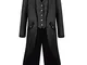 VERNASSA Giacca da Uomo Cappotti,Lunga Gotico Steampunk Tuxedo Vintage Cappotto Tailcoat C...