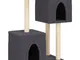 vidaXL Albero per Gatti con Tiragraffi in Sisal Grigio Scuro 86 cm