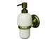 Bisk - Dispenser per Sapone in Ceramica Deco 02213 con Supporto in Ottone Anticato, 8x11,5...