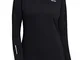 TCA Winter Run Donna Top da Corsa A Manica Lunga con Mezza Zip - Nero, S