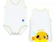 J Bimbi Body Estivo Neonato in Cotone Biologico Beach Collection Pesce Palla Giallo, 1 pz