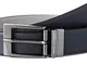 ARMANI EXCHANGE Leather Belt With Plaque, Cintura Uomo, Blu (Blue/Navy/Grey 51635), Taglia...