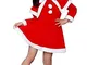 Vestito da Babba Natale Include Abito Mantellina e Cappello Idea Travestimento per Bambina...