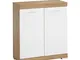 FMD Möbel Sorrento S04 Buffet, 80 x 34.9 x 89.9 H Cm, Rovere Spazzolato, Bianco, Nobilitat...