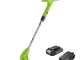 Greenworks Tagliabordi Elettrico 24V Taglio 25cm con Batteria 2Ah e Caricatore, Avanzament...