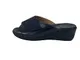 CLIAWALK Comfort 345 Ciabatta Donna in Pelle di CAMOSCIO E Vernice Blu (Numeric_37)