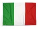 Bandiera Italia 225x150 cm in tessuto nautico antivento da 115g/m², bandiera istituzionale...