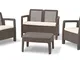 Keter Tarifa Lounge Set Mobili da Giardino, Cappuccino