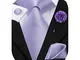 Hi-Tie Classico Mens Cravatta Fiore Risvolto Pin Set di Seta Cravatta Tasca Quadrata Gemel...