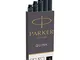 PARKER Quink ricariche per penne stilografiche, cartucce lunghe, inchiostro nero, confezio...