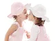 2 Pezzi Cappelli da Sole per Bambino, Cappello Estivo da Sole per Protezione UV per Neonat...