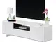 Habitdesign, Siviglia B5, Mobile Tv, Bianco, 46 x 150 x 41 cm