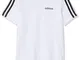 adidas Essentials 3S T-Shirt, Maglietta Bambino, Bianco/Nero, 11-12A