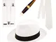 Unbekannt Costume da Gangster Fancy Dress, 4 Pezzi (Bianco)