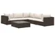 Festnight 6 pz Set Divani da Giardino in Polyrattan Marrone/Grigio con Tavolino,Set Divani...