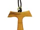 Tau in legno di ulivo, ( 50 pezzi ) croce di San Francesco d'Assisi 3 cm (confezione da 50...