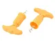 Metal T vormige Corkscrew wijn birra FLES Rotating Oranje 2pcs