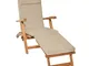 Beautissu Cuscino per Sedia a Sdraio LoftLux DC 175x45x5cm - Cuscino sfoderabile per sedie...