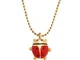 Bling Jewelry Fortunata Rosso Coccinella Smalto Piccolo Ciondolo in Oro Placcato in Tono C...