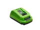 Greenworks Caricabatteria Rapido G40UC, Li-Ion 40 V 2,2 A Tempo Di Ricarica 60 Min Con Bat...