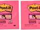 Post-it 6546SSPO Foglietti Super Sticky Notes, 76 x 76 mm, 6 blocchi da 90 fogli, Papavero