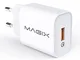 MAGIX Quick Charge 3.0 18W 3A, Caricabatterie USB da muro AC 100-240V a DC 6V 9V 12V (comp...