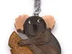 Onwomania Portachiavi in ​​Legno Koala Dog Mammifero Australia Zoo Fascino con ciondoli An...