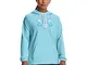 Under Armour Women's Armour Fleece Big Logo Flock Hoodie , Sky Blue (914)/White , Medium