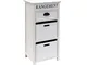 Mobili Rebecca Comodino Cassettiera 3 Cassetti Legno Bianco Design Classico Bagno Soggiorn...