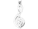 Jewelsobsession di 14 K oro bianco 29 millimetri chiave di violino musica simbolo ciondolo