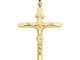 Ciondolo a forma di croce con Gesù, in oro giallo 750, 18 carati, unisex, oro