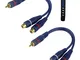 Cavo Splitter RCA Y Adattatore RCA Maschio a Doppio Femmina 15cm Cavo Subwoofer Cavo Phono...