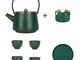 XCXC 7 Pezzi Set Caffettiera Famiglia retrò Portatile Piccolo Teiera in Ceramica Tea Set C...