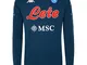 ssc napoli, Felpa Allenamento 2020/21 Unisex – Adulto, Verde Petrolio-Azzurro, XL