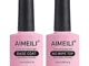 AIMEILI Base e Top Coat Semipermanente Smalto per Unghie in Gel UV LED Soak Off Kit per Ma...