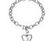 GoldChic Jewelry Braccialetto con Ciondolo a Cuore Iniziale Lucido, Regali Jewerly in Acci...