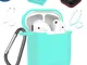 Junlic Custodia in Silicone per Case delle AirPods, [10 in 1] Custodia Protettiva Compatib...