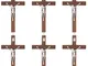 WEBEEDY 6 x croce in legno crocifisso, piccola croce cristiana da parete in legno, 4,7 pol...