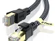 CABNEER Cavo Ethernet Cat 8 3M 2 Pezzi, 40Gbps Cavo di Rete ad Alta Velocità 2000MHz S/FTP...