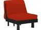 13Casa Lillo Poltrona Letto con Materasso, Metallo/Truciolare/Cotone, Rosso, 110x95x85 cm