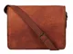 Rustic Tow Borsa in cuoio a tracolla Vera Pelle Cartella in pelle Notebook Bag in pelle St...