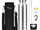 Ryaco Bottiglia Termica per Acqua in Acciaio Inox 560ml 750ml 1000ml, Senza BPA, Borraccia...