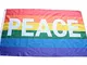 Bandiera Peace, 150 x 90 cm, con occhielli.