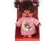 Sekiguchi 223732-Originale Ragazza Monchhichi, in Peluche, Camicia da Notte Rosa, Elementi...