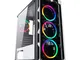 Noua Cool G5 Bianco Case ATX PC Gaming 0.60MM SPCC 4 Ventole Dual Halo RGB Rainbow 5V 3Pin...