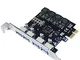 IDEAPRO - Scheda di espansione PCI-E a 4 porte a USB 3.0 PCI, super velocità fino a 5 Gbps...