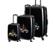 PSNGR 3-part Trolley Set 58/68/80cm Frankfurt Skyline con 4 rotelle Policarbonato S/Medium...