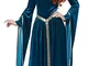 Costume blu da principessa medievale per donna L