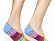 Happy Socks 3-pack Stripe Liners Calze, Multicolore (Multicolour 300), 7-10 (Taglia Produt...